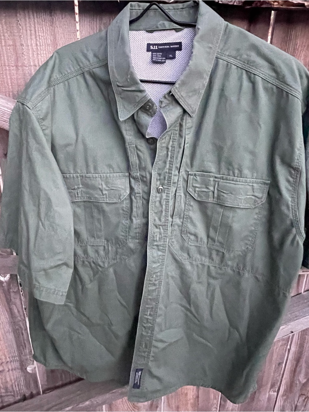 5.11 Tactical Taclite Ripstop Button-Up Shirt Olive Green Vented Utility Outdoor